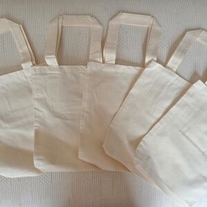 100% Cotton Canvas Tote Bags For Home Crafting (Set of 5)